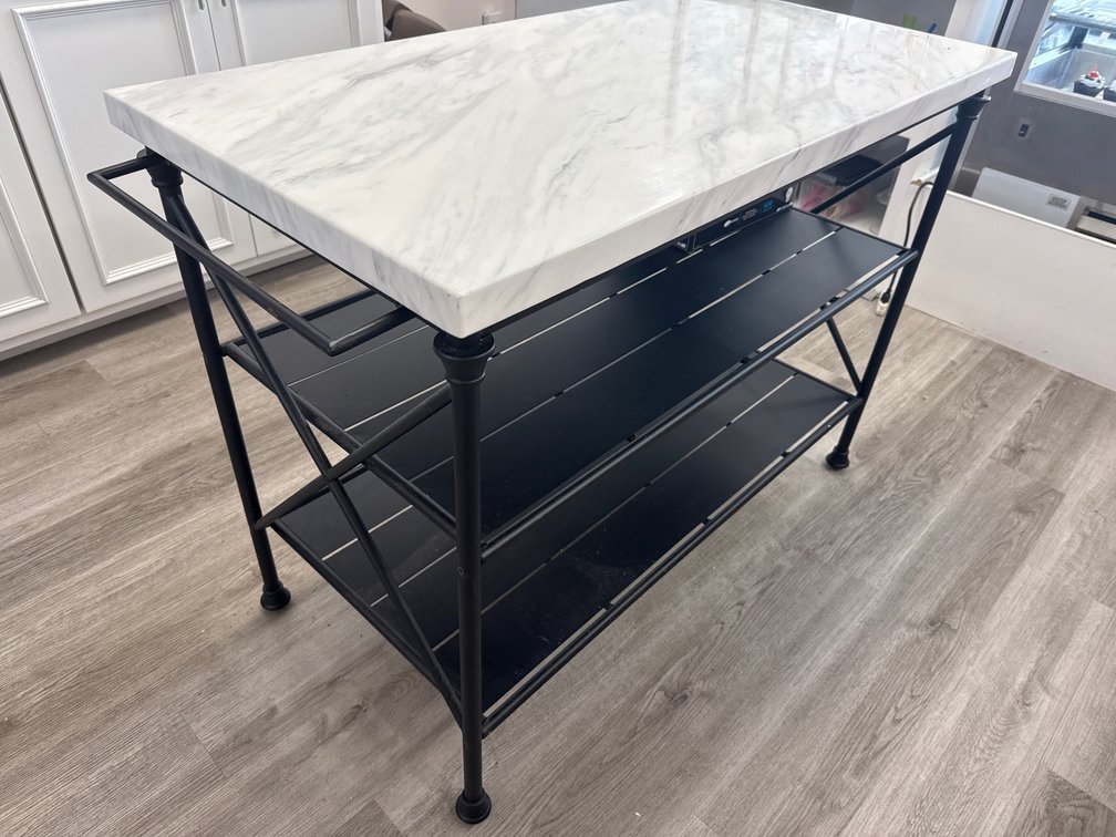 3x5 IRON AND MARBLE TOP PREP TABLE