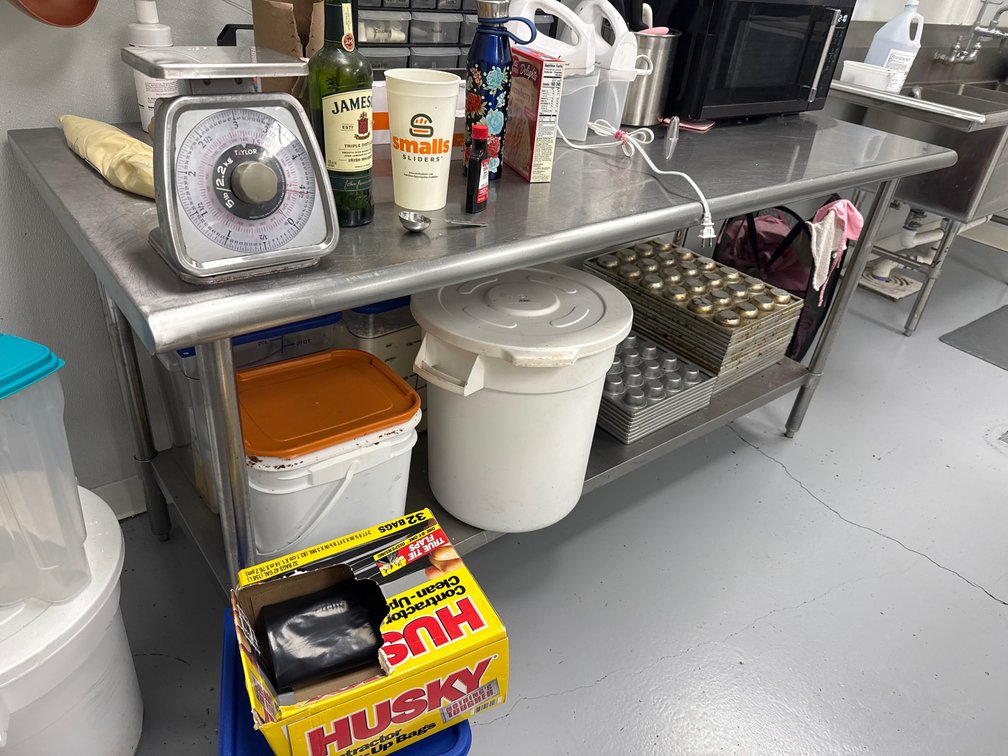 (1) 6 FT LONG STAINLESS STEEL PREP-TABLE