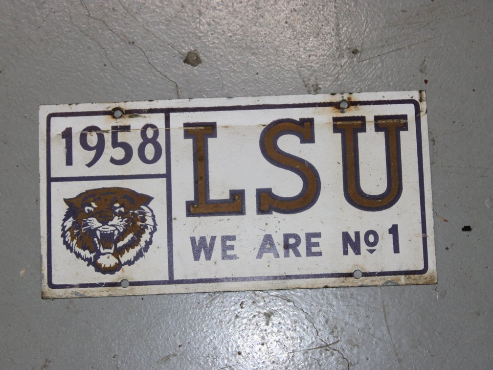 1958 LSU LICENSE PLATE