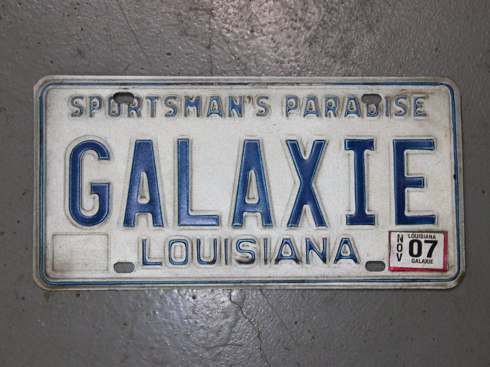 GALAXIE LOUISIANA LICENSE PLATE