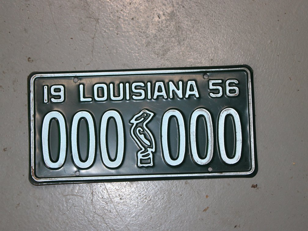 1956 LOUISIANA LICENSE PLATE