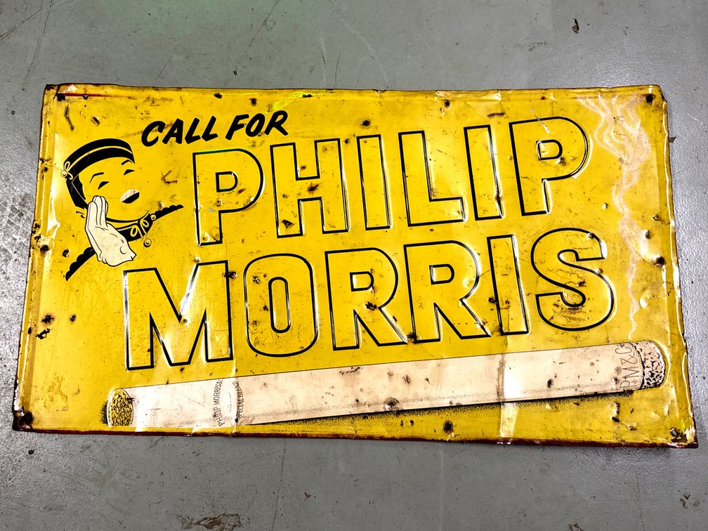 23”x41.5” PHILIP MORRIS METAL SIGN