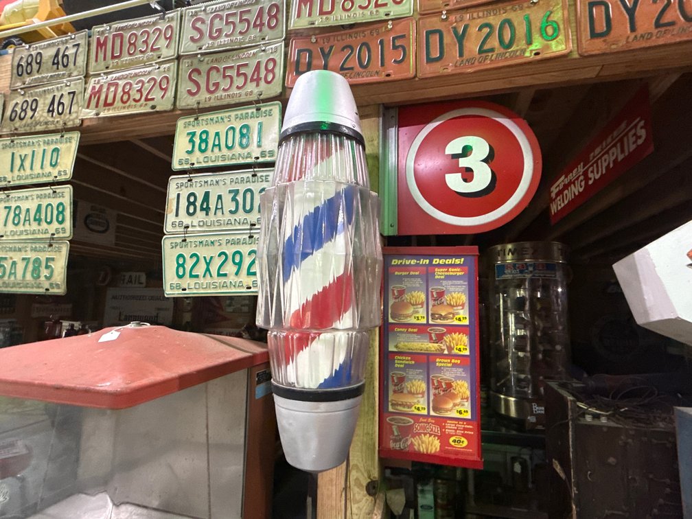 1950S JAPANESE BARBER 90" TALL POLE