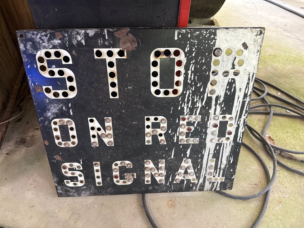 STOP ON RED SIGNAL RAILROAD SIGN