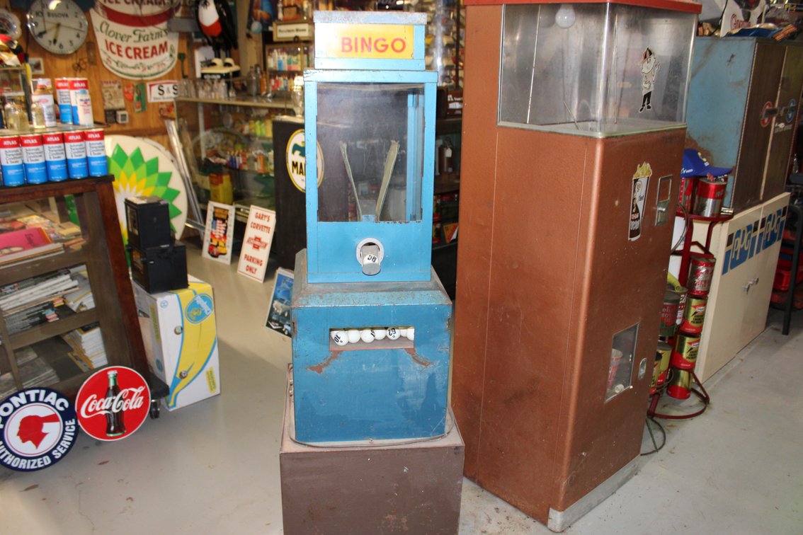 59" X 18" VINTAGE BINGO MACHINE