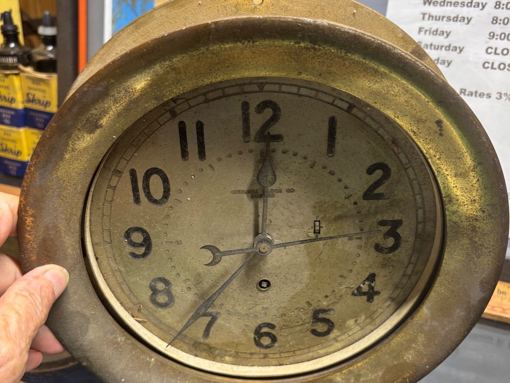 10" DIAMETER SOLID BRASS SHIP CLOCK