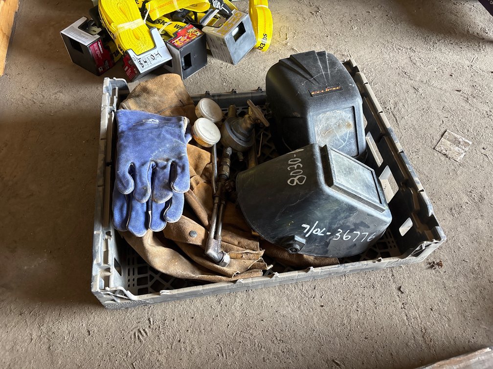 WELDING HELMET , GLOVES TORCH