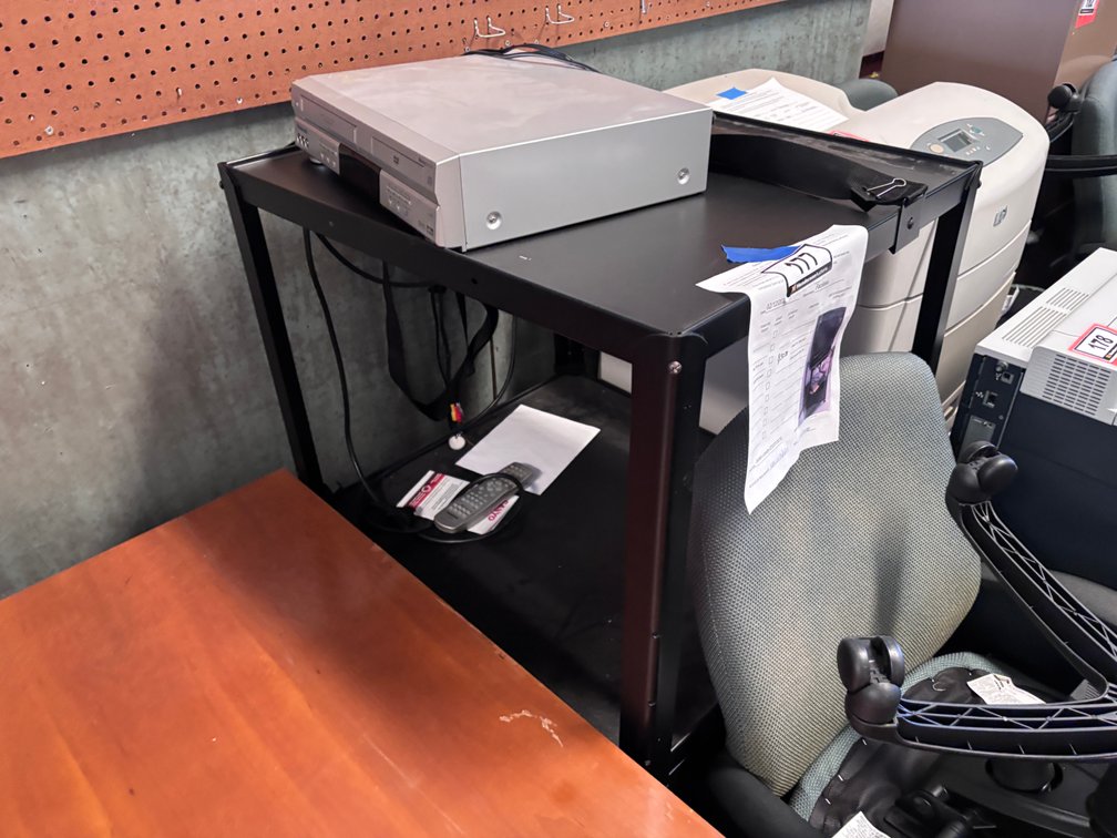 Cart with VCR/DVD player
