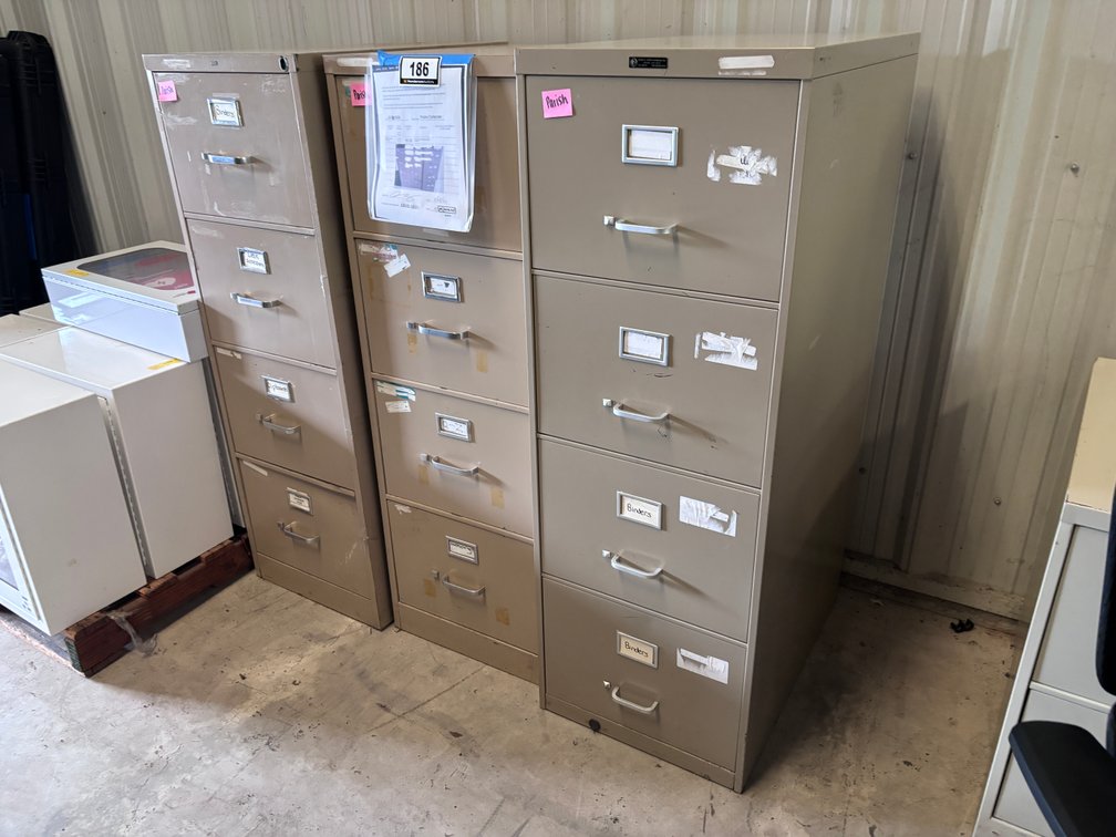 (3) Four-Drawer Filing Cabinets