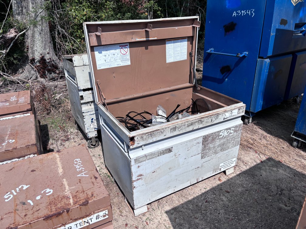 JOBSITE TOOLBOX WITH MISCELLANEOUS ITEMS