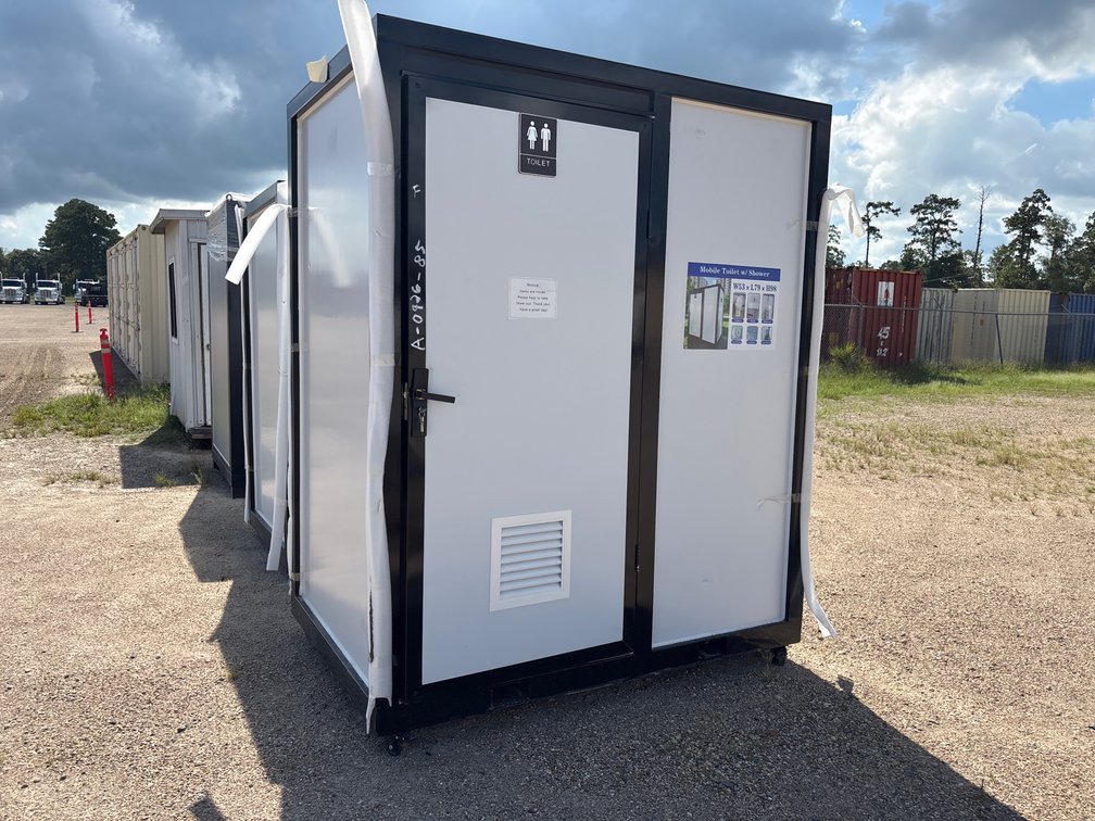 Portable Bathroom w/ Shower
White/ Black Frame