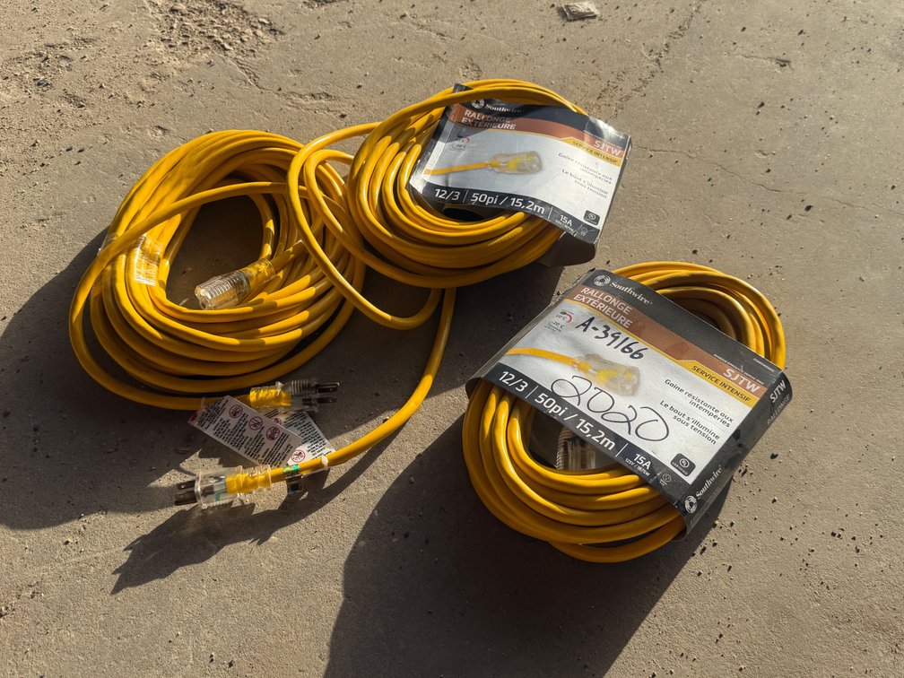 3X SOUTHWIRE 50FT EXTENSION CORDS