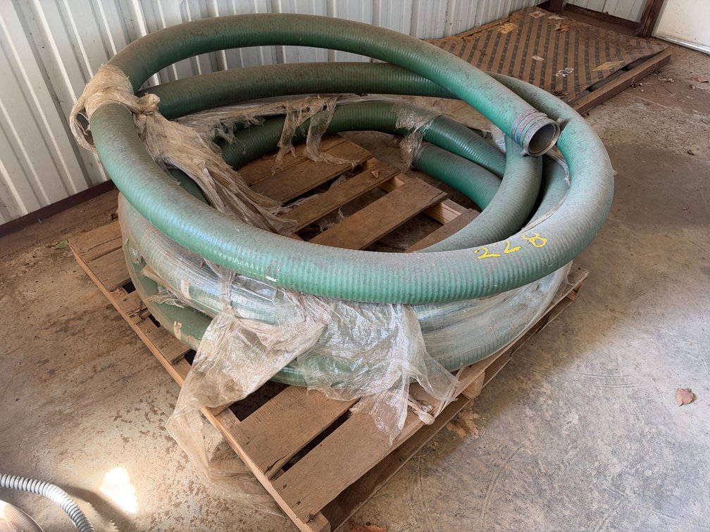Green Ribbed Suction Hose with Metal Coupler