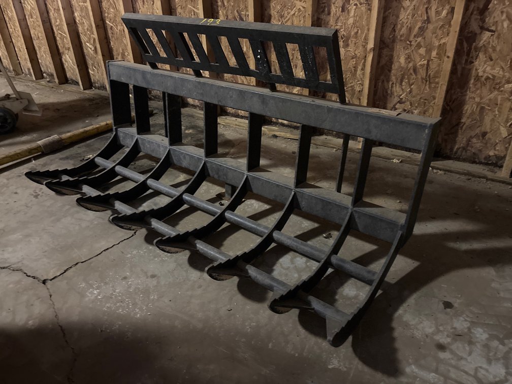 73 in Skid Steer Skeleton Stacking Rake Attachment