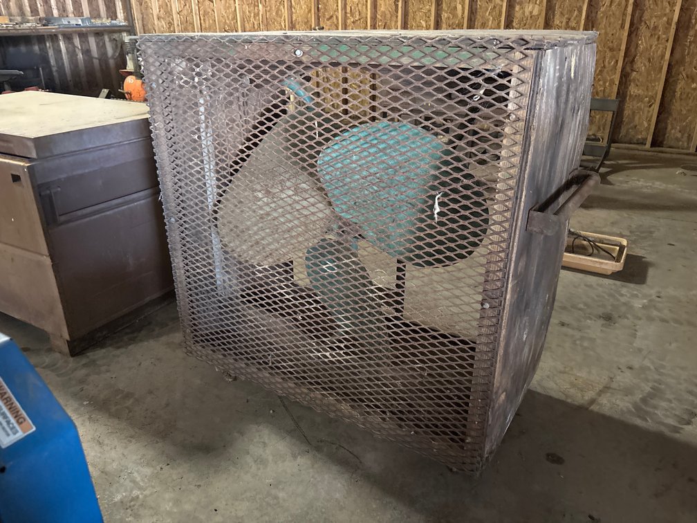 Industrial Box Fan in Wooden Box Housing