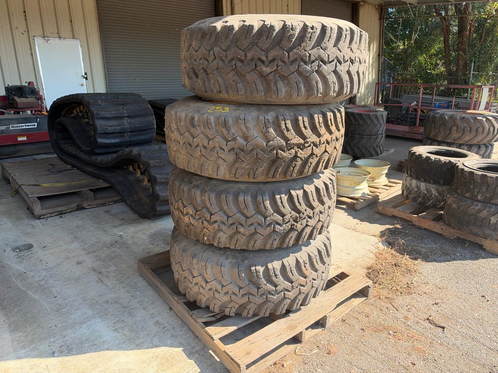 (4) 15-22.5 Equipment Tires on Wheels