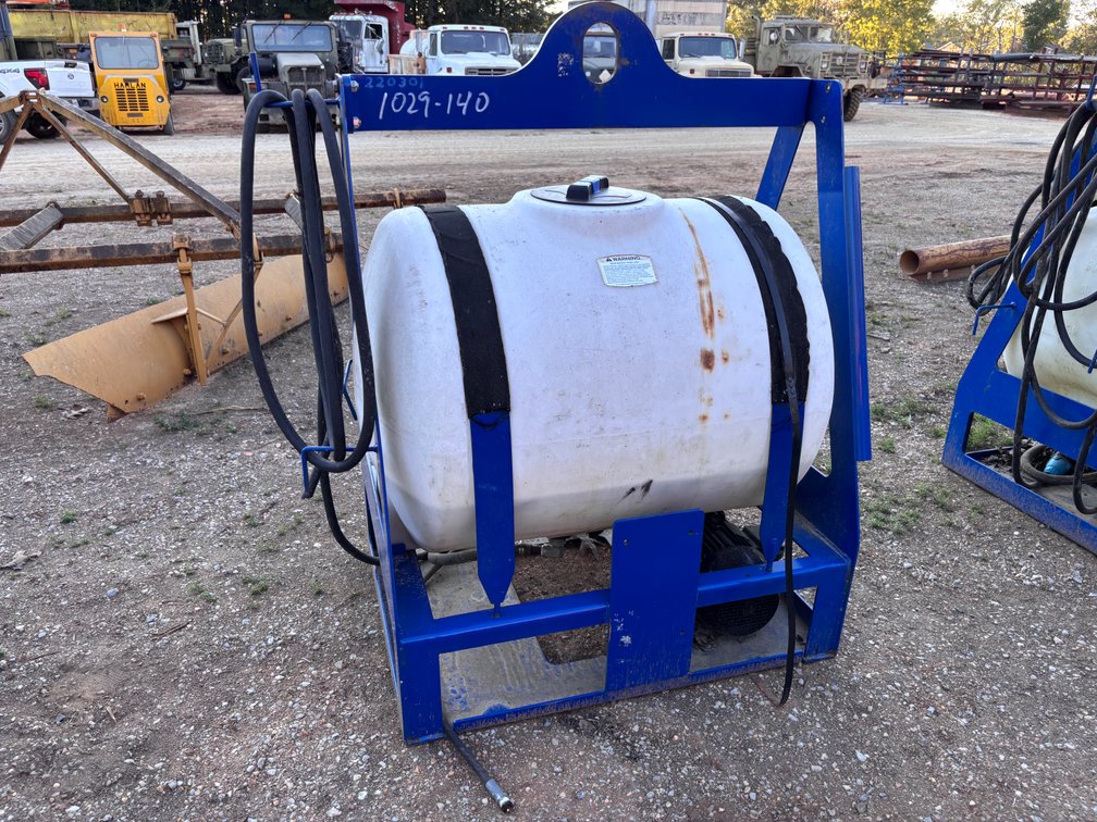 Skid-Mounted Poly Tank Sprayer with Electric Motor and Pump
