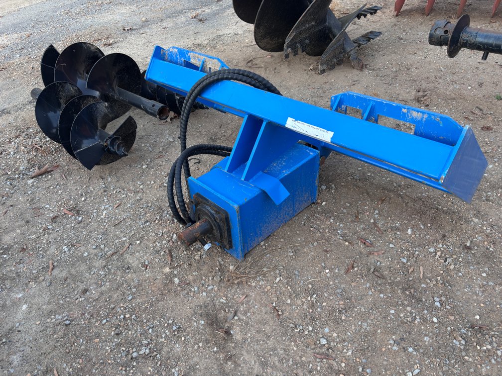 Skid Steer Hydraulic Auger Drive Attachment with Three Bits