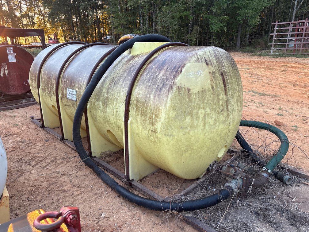 Polyethylene Horizontal Leg Tank on Steel Skid