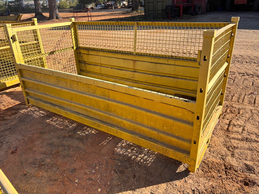 Yellow Steel Mesh and Corrugated Storage Cage Bin