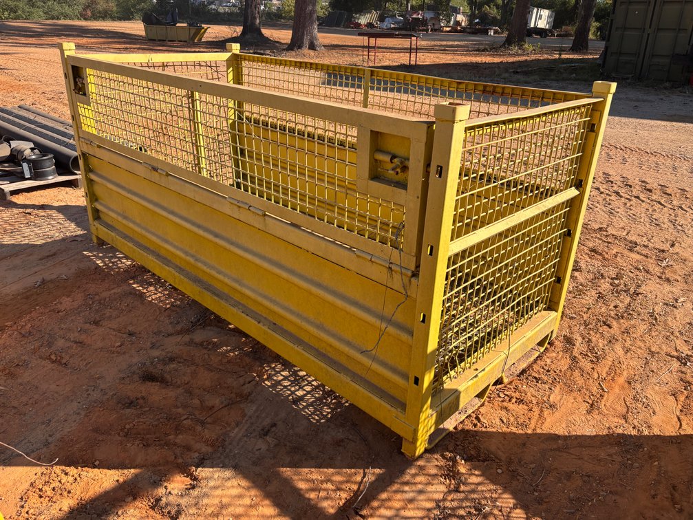 Yellow Steel Mesh and Corrugated Industrial Storage Bin
