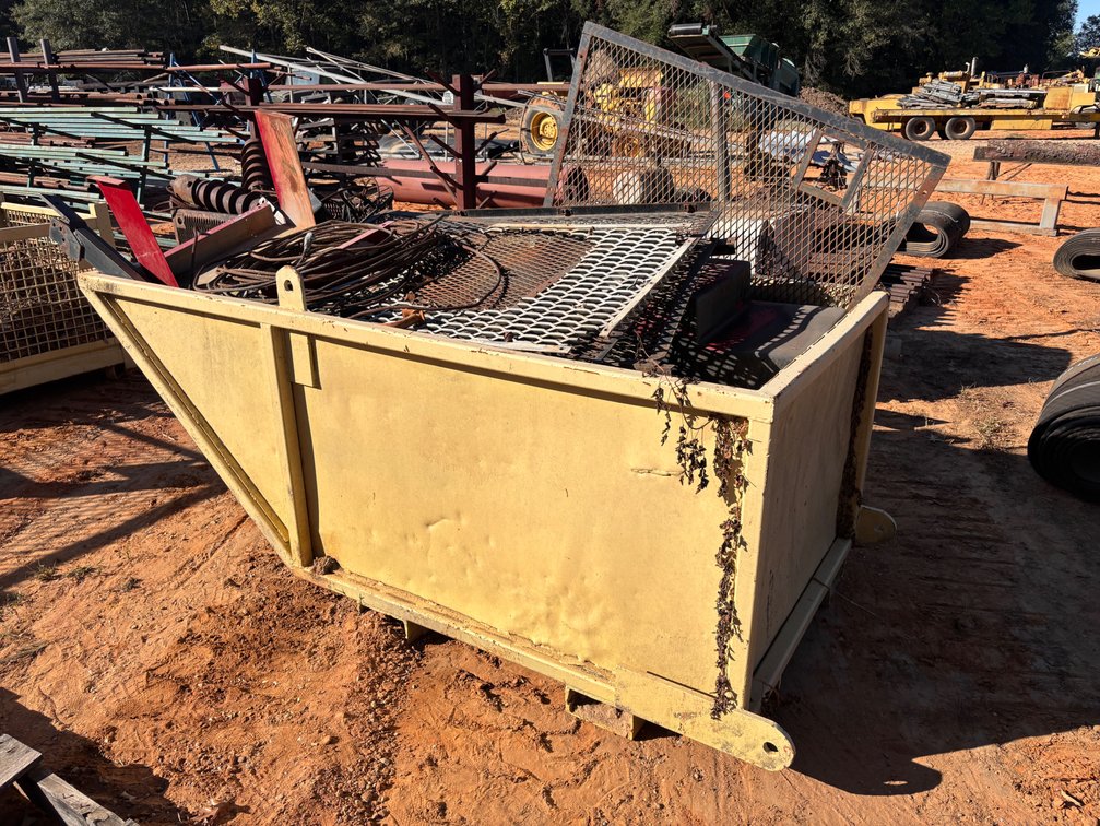 Steel Dumping Hopper with Metal Scrap Contents