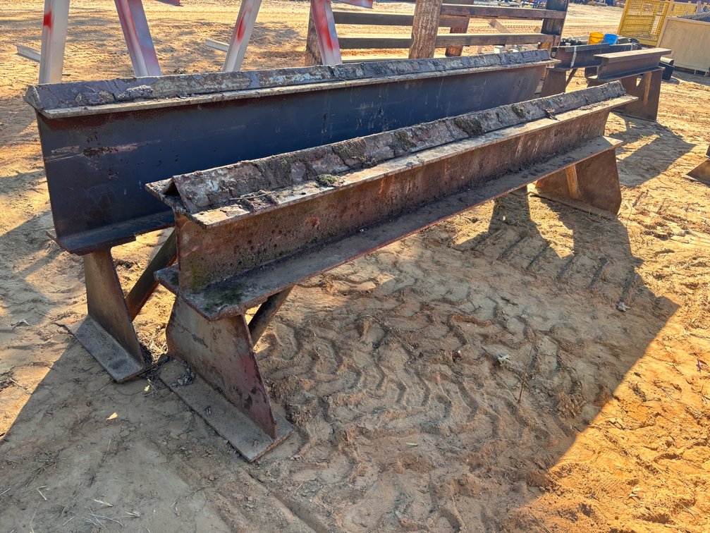 Fabricated Steel I-Beam Stands with Angle Top Rails