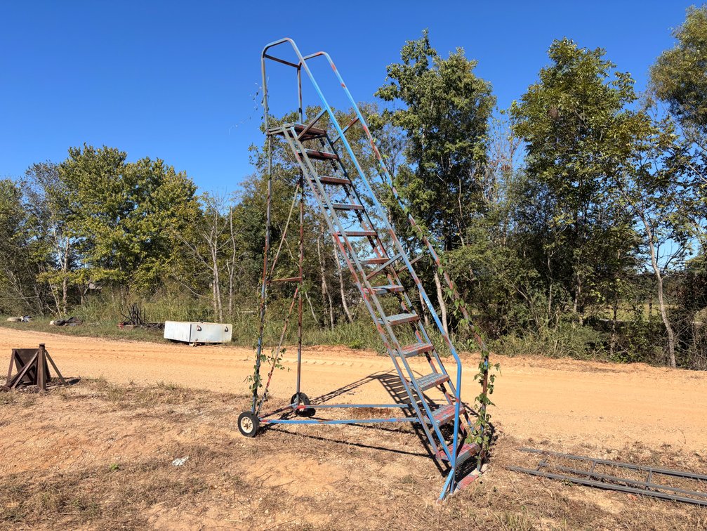 Steel Rolling Warehouse Ladder with Platform