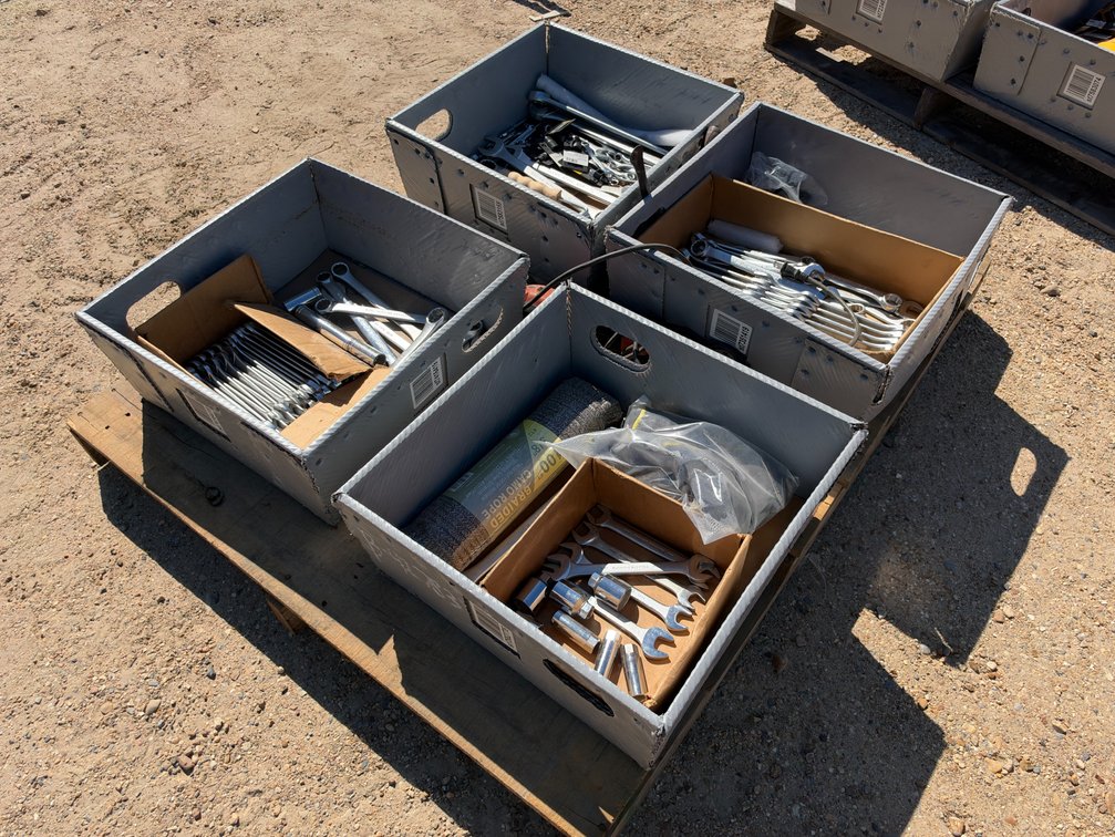 MISCELLANEOUS WRENCHES, SOCKETS, GLOVES AND FLOOR SCRAPER