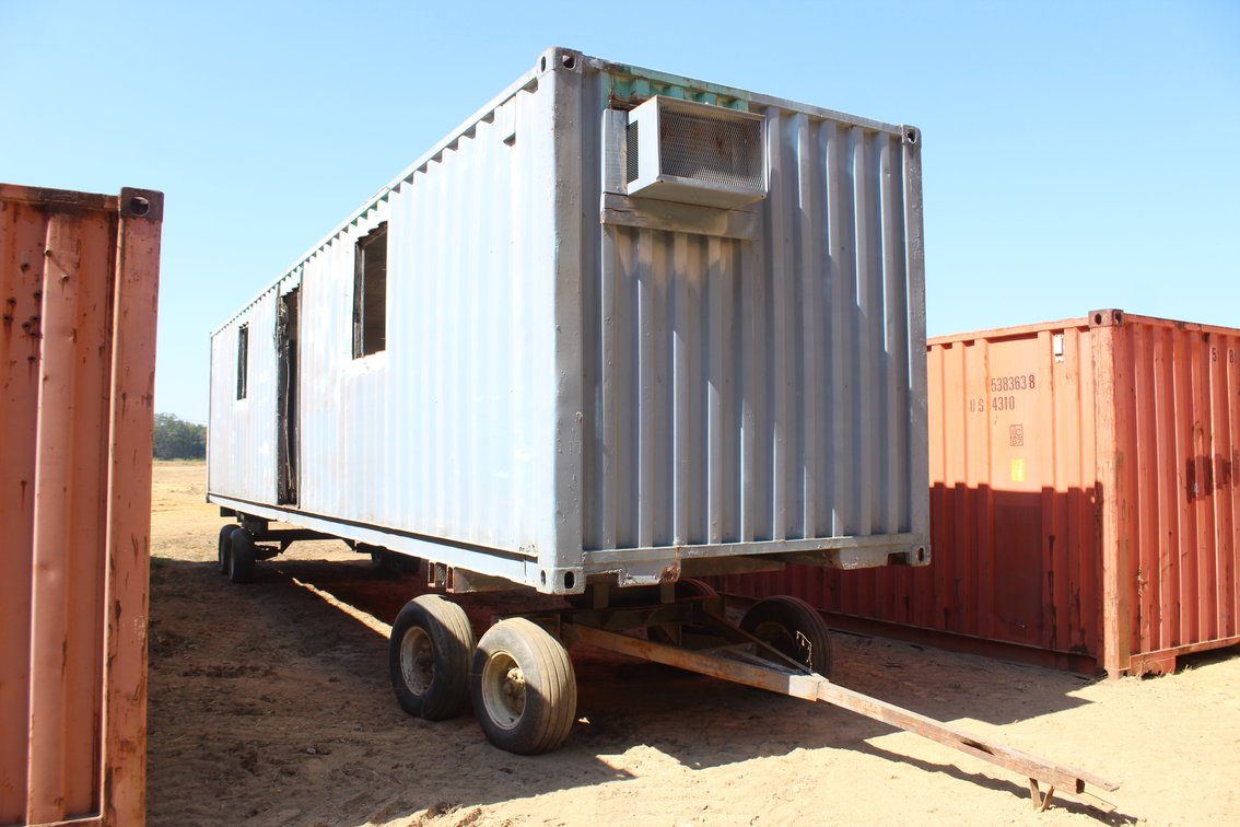 40' Shipping Container/Office on Farm Wagon Chassis