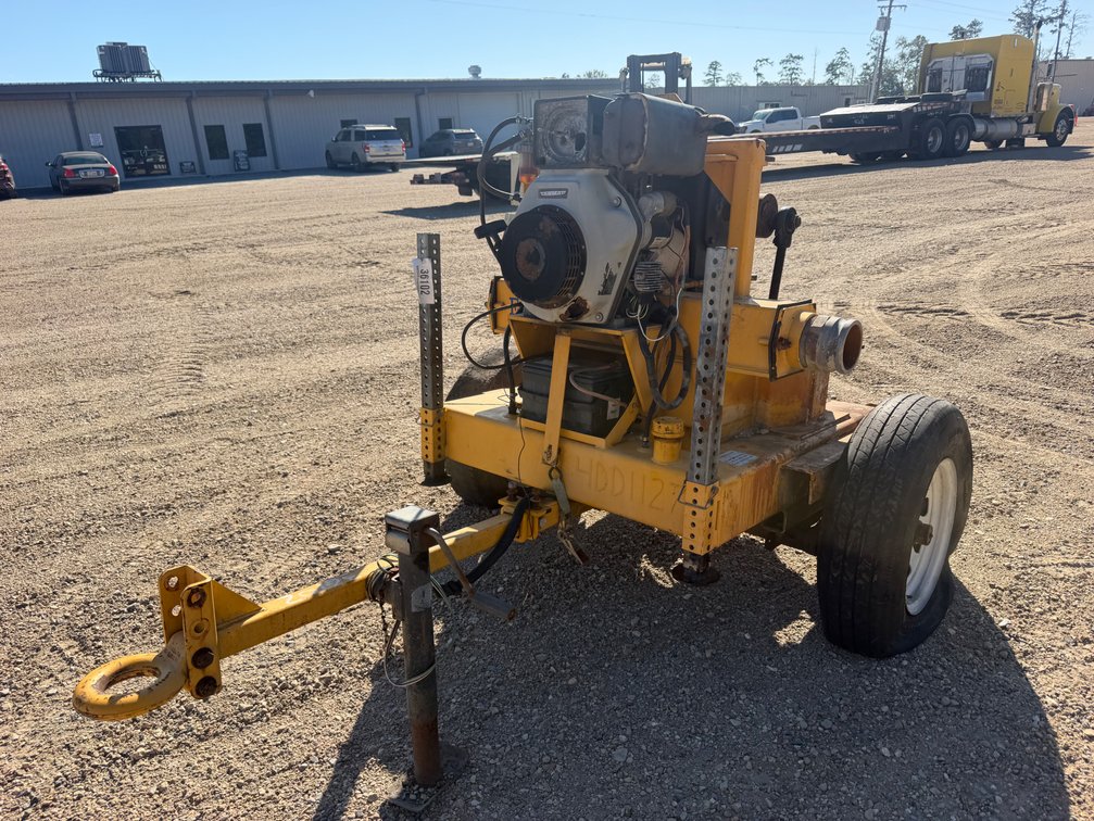 4IN GAS POWERED PUMP MOUNTED ON TRAILER | FOR PARTS/REPAIRS