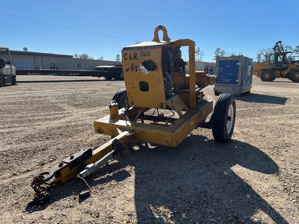 4IN GAS POWERED PUMP MOUNTED ON TRAILER | FOR PARTS/REPAIRS