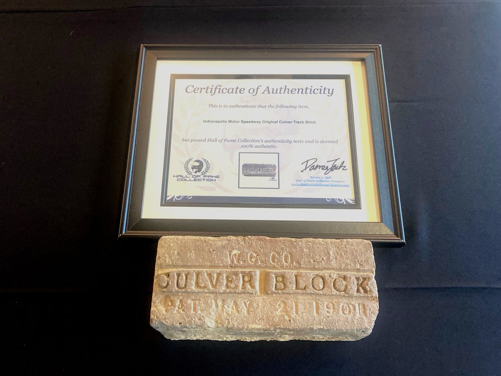 Offered at No Reserve | INDIANAPOLIS MOTOR SPEEDWAY ORIGNAL CULVER TRACK BRICK