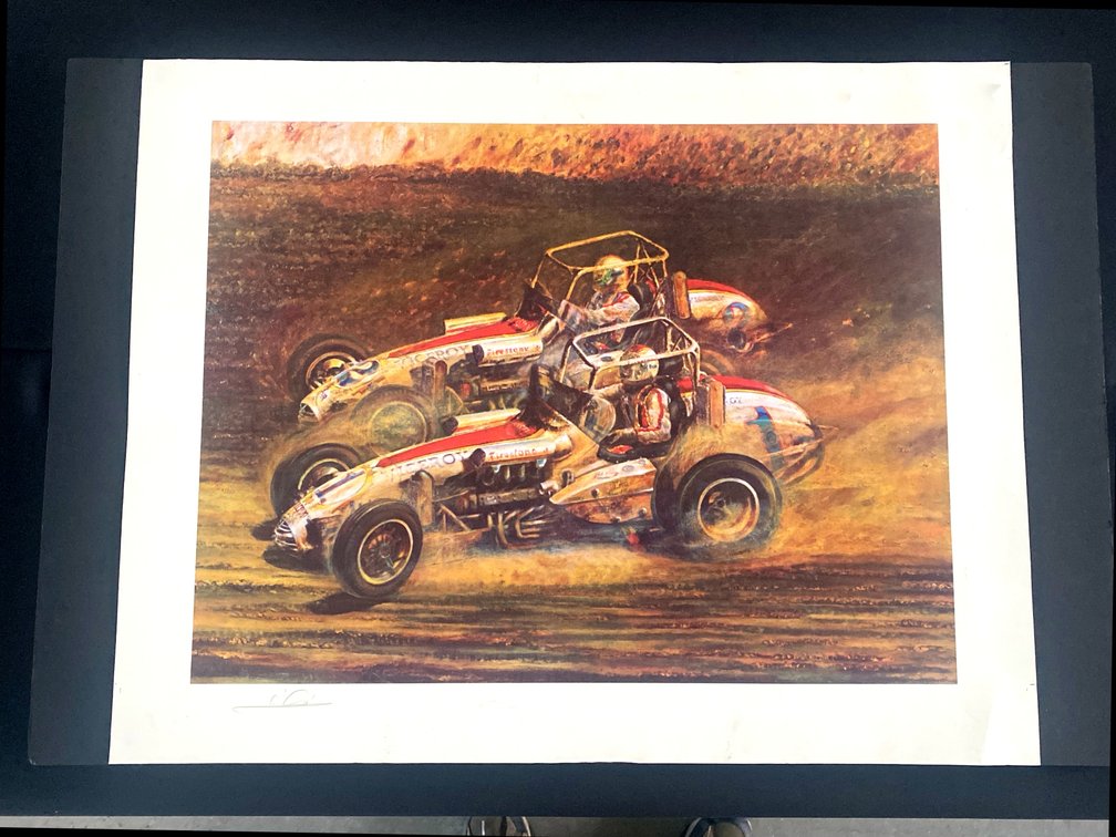Offered at No Reserve | 1974 MARIO ANDRETTI SIGNED PRINT
