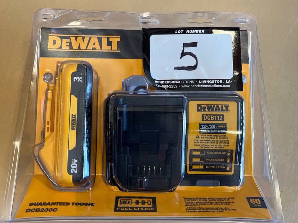 DEWALT 20V BATTERY AND CHARGER