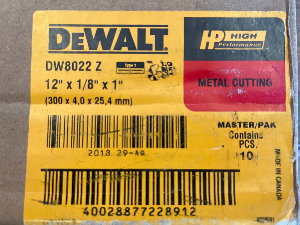 LOT OF DEWALT 12IN CUTTING WHEELS 