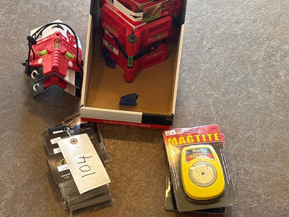 LOT OF POST LEVELS AND TAPE HOLSTER