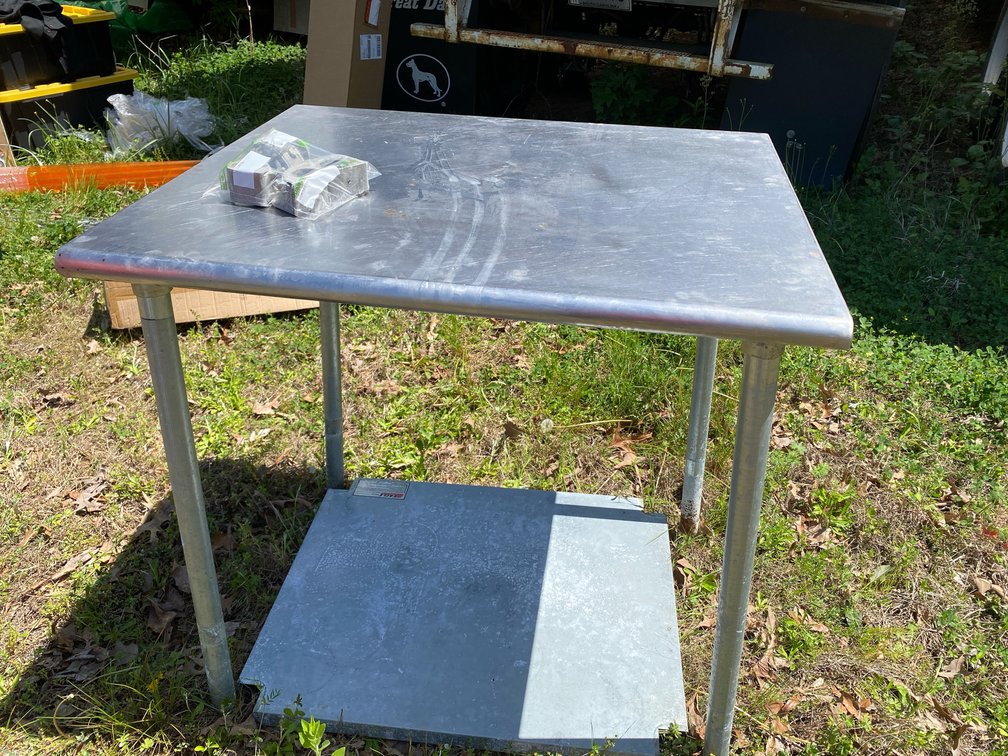 Stainless steel prep table