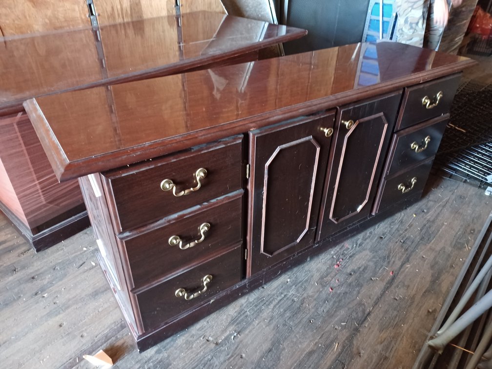 Desk with drawer and cabinet 