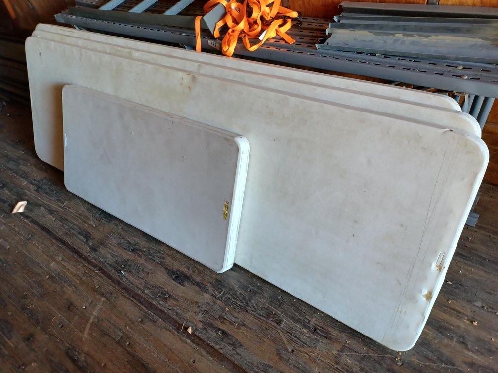 Plastic folding tables 