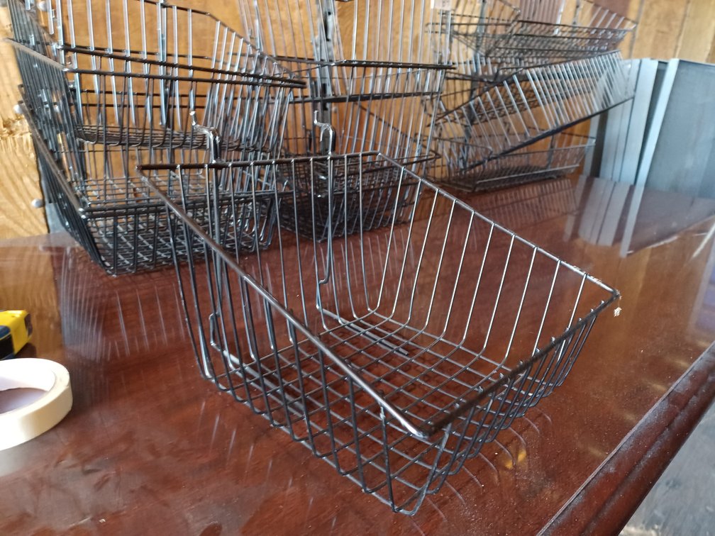 Metal wire peg board baskets 