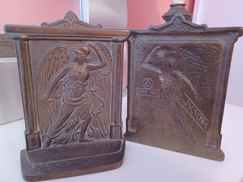 1980s Guardian Angel Winged Female Warrior "Victory" Bookends