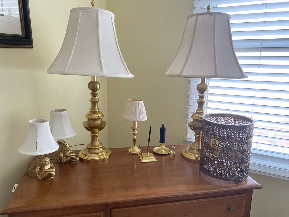 Brass/Gold Lamps Decor etc