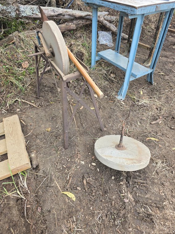 Sharpening stone and axe