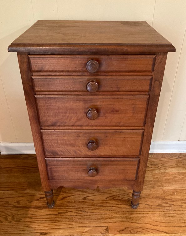 Vintage Hand Made Walnut Sewing Cabinet 30”h x 18”w x 15”d