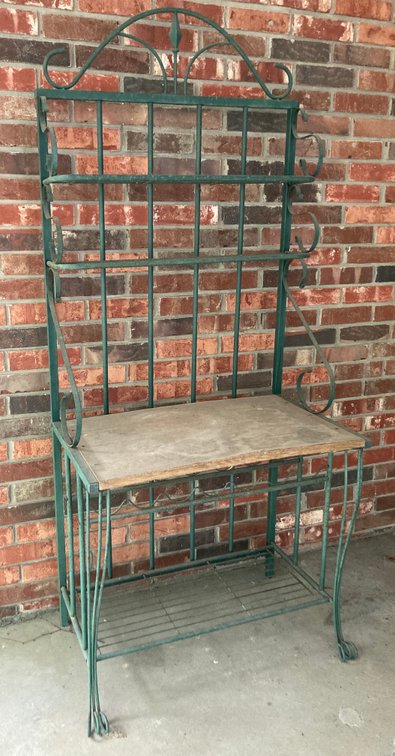 Green Metal Kitchen Baker’s Rack 6.5’h x 33”w x 21”d