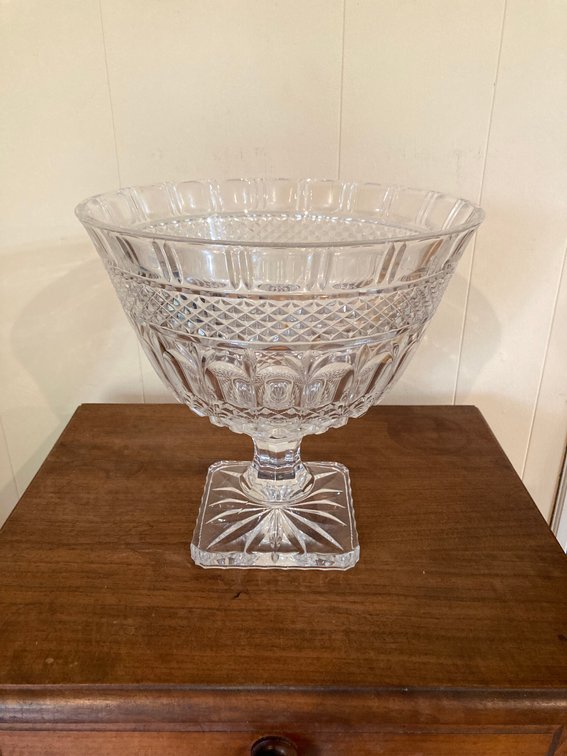 Shannon Crystal 10” Pedestal Centerpiece Bowl 10”h x 10”diam 