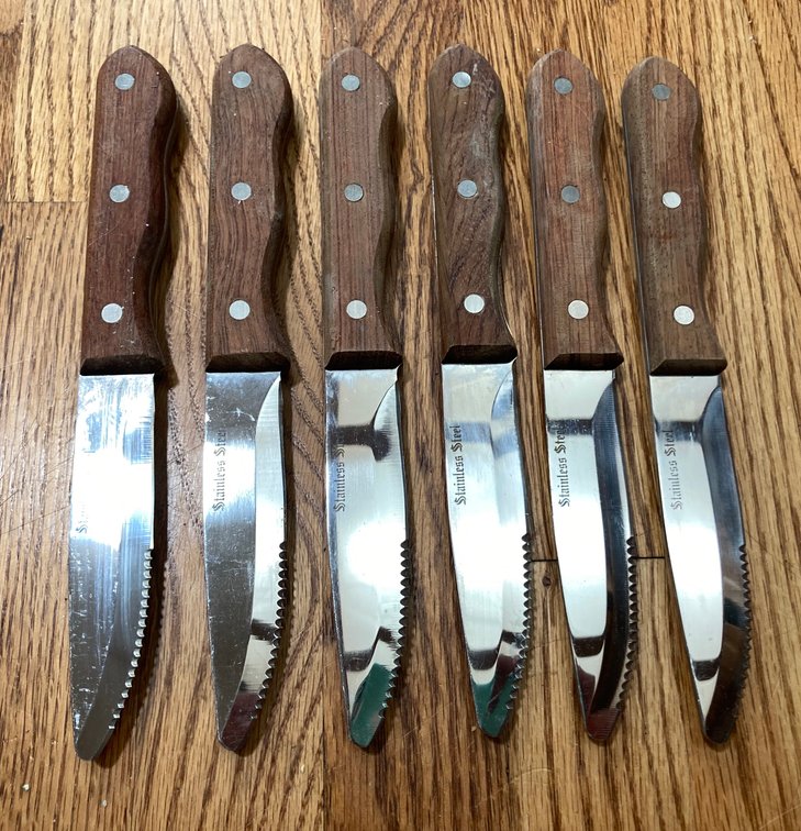 Lot of 6 Stainless Steel Steak Knives