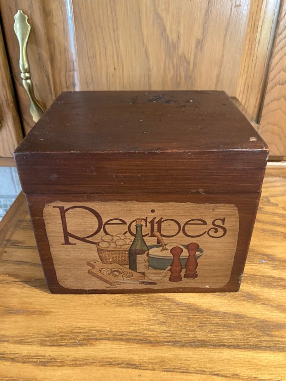 Vintage Wood Recipe Book Filled with/Recipes