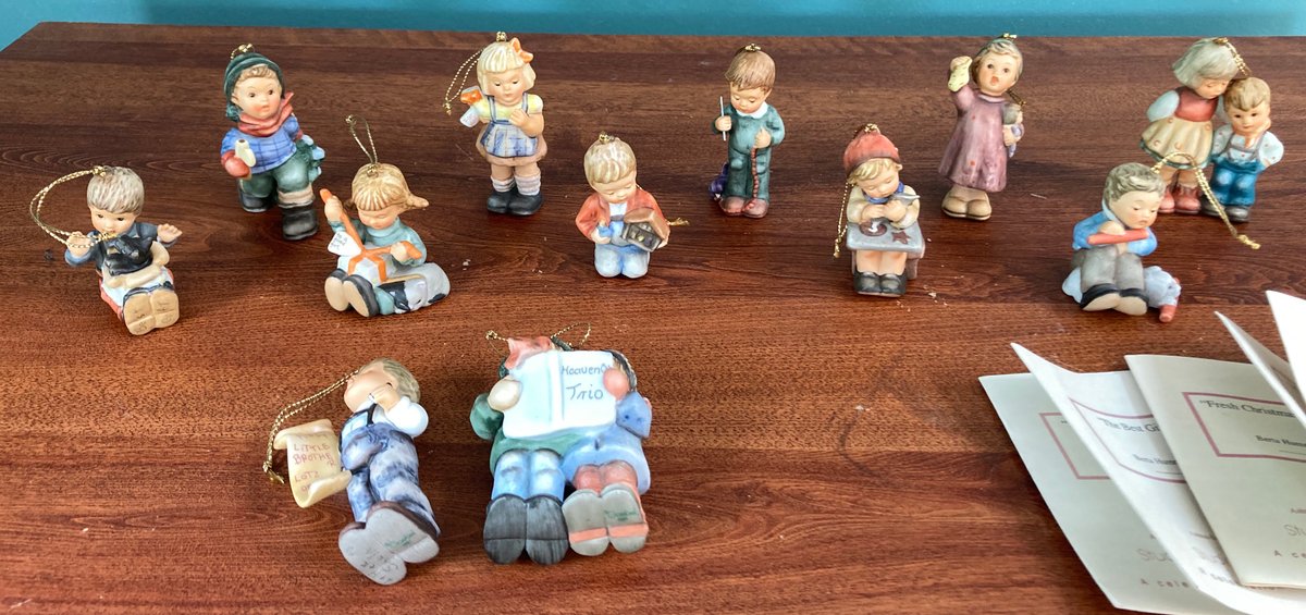 Lot of 12 Studio Hummel Ornaments - 11 Come with Description Cards